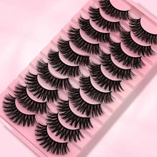 10 Pairs 3D Fluffy Faux Mink Thick Curling Lashes