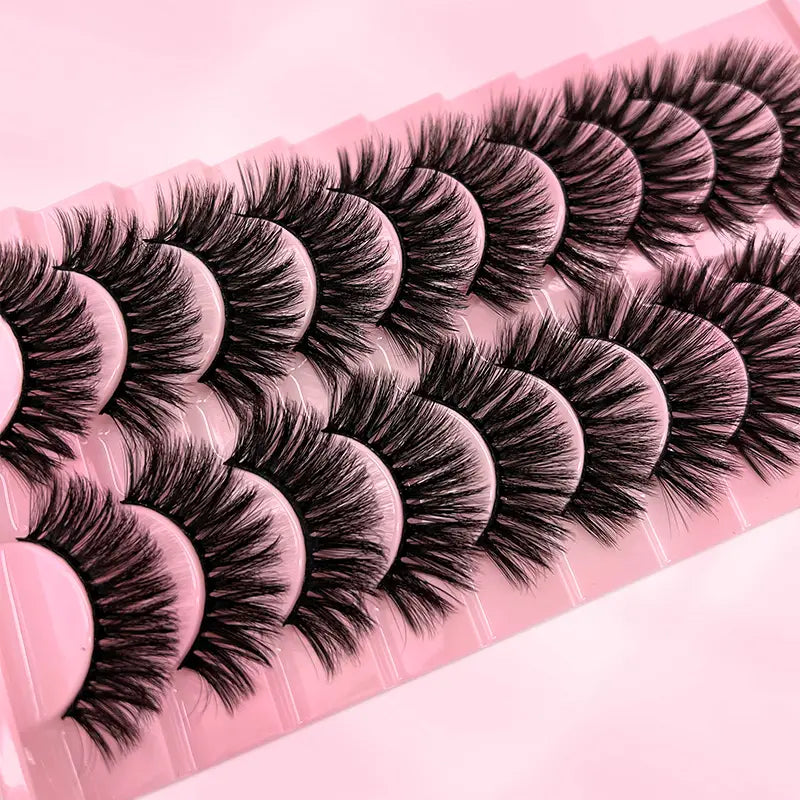 10 Pairs 3D Fluffy Faux Mink Thick Curling Lashes