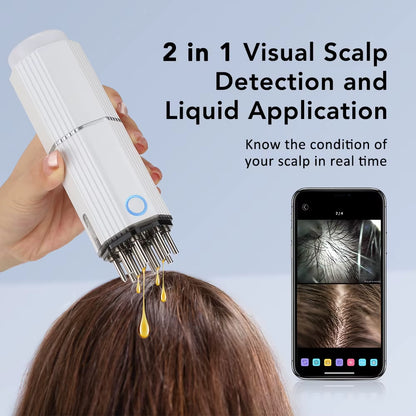 Electric Visual Hair Applicator Scalp Massager 60Ml EMS Red Light Treatment Growth Applicator Head Massage Relax Hair Growth