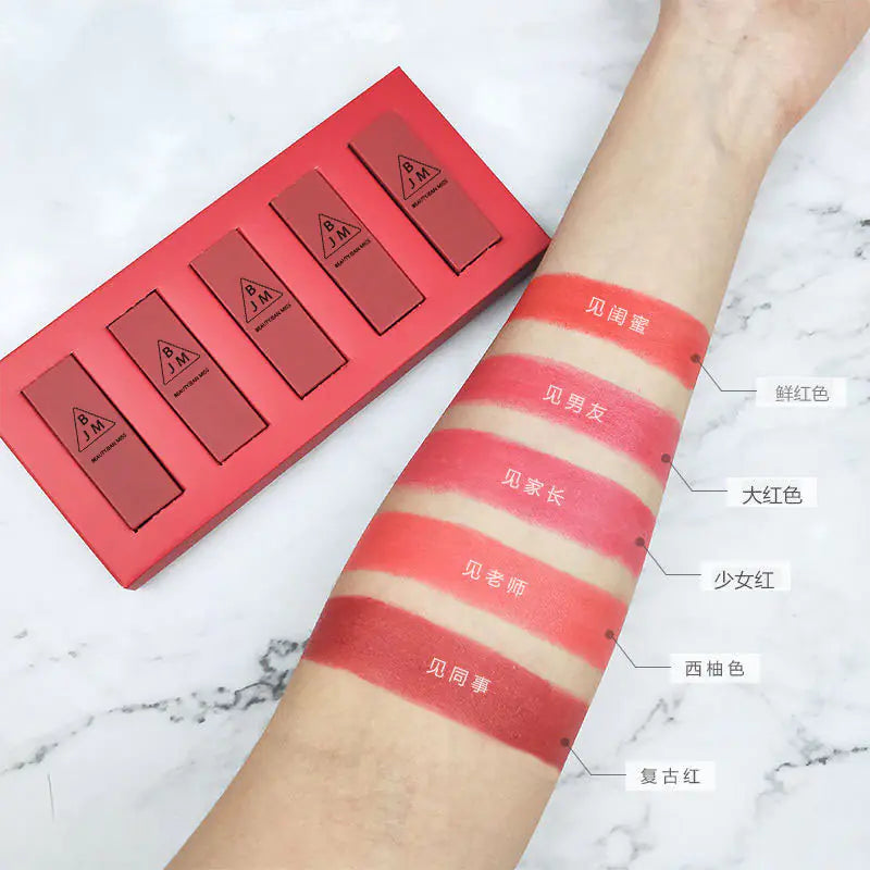 5-Piece Long-Lasting Moisturizing Lipstick Set